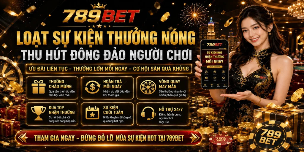 789BET - Trang Chủ 789BET – Link 789 BET Chính Thức – Tải APP Miễn Phí 6 Loạt sự kiện thưởng nóng thu hút đông đảo người chơi