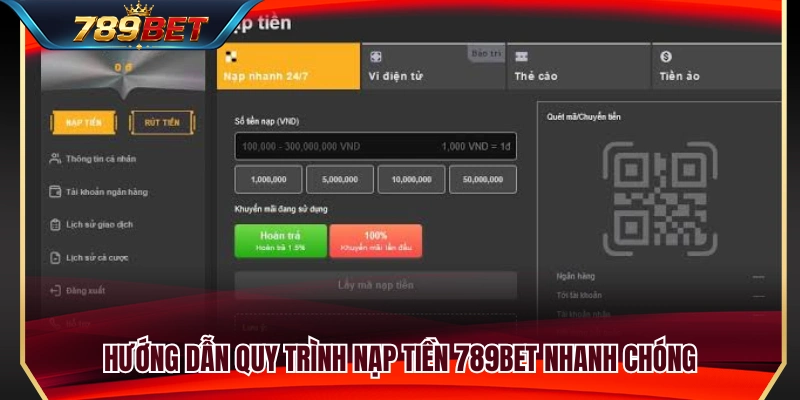Hướng dẫn quá trình thực hiện giao dịch nạp tiền 